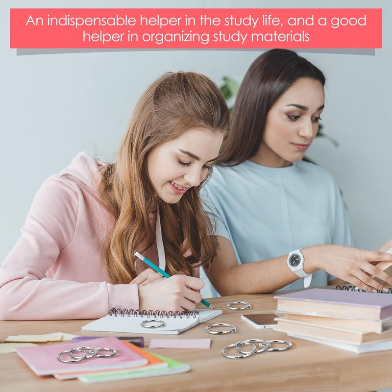 Jadive 500 Pack Loose Leaf Binder Rings 1 Inch 25 mm Office Book Flashcard Rings Metal for Index Cards Binder Clips for School Home Office Supplies, Silver - Image 5